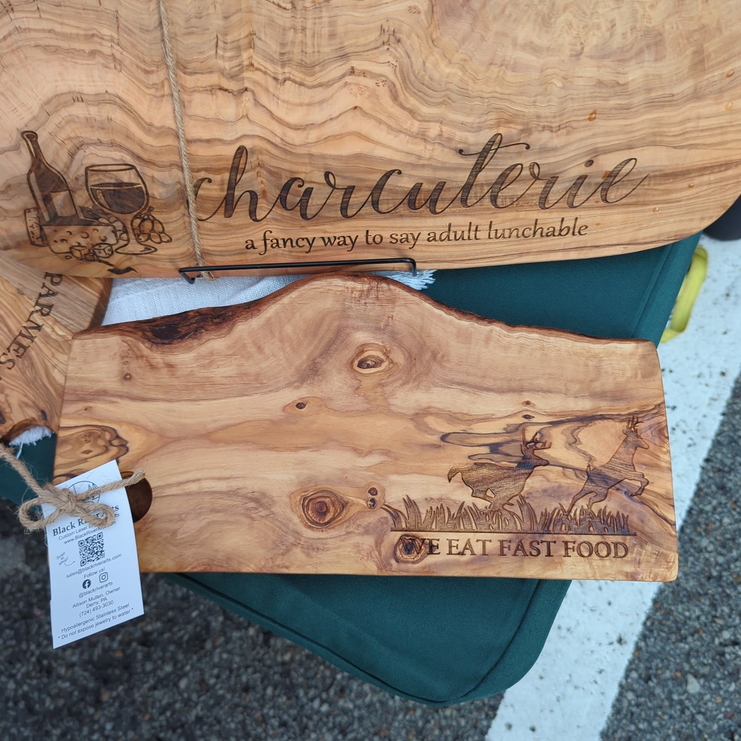 Fast Food Cutting Board Olive Wood