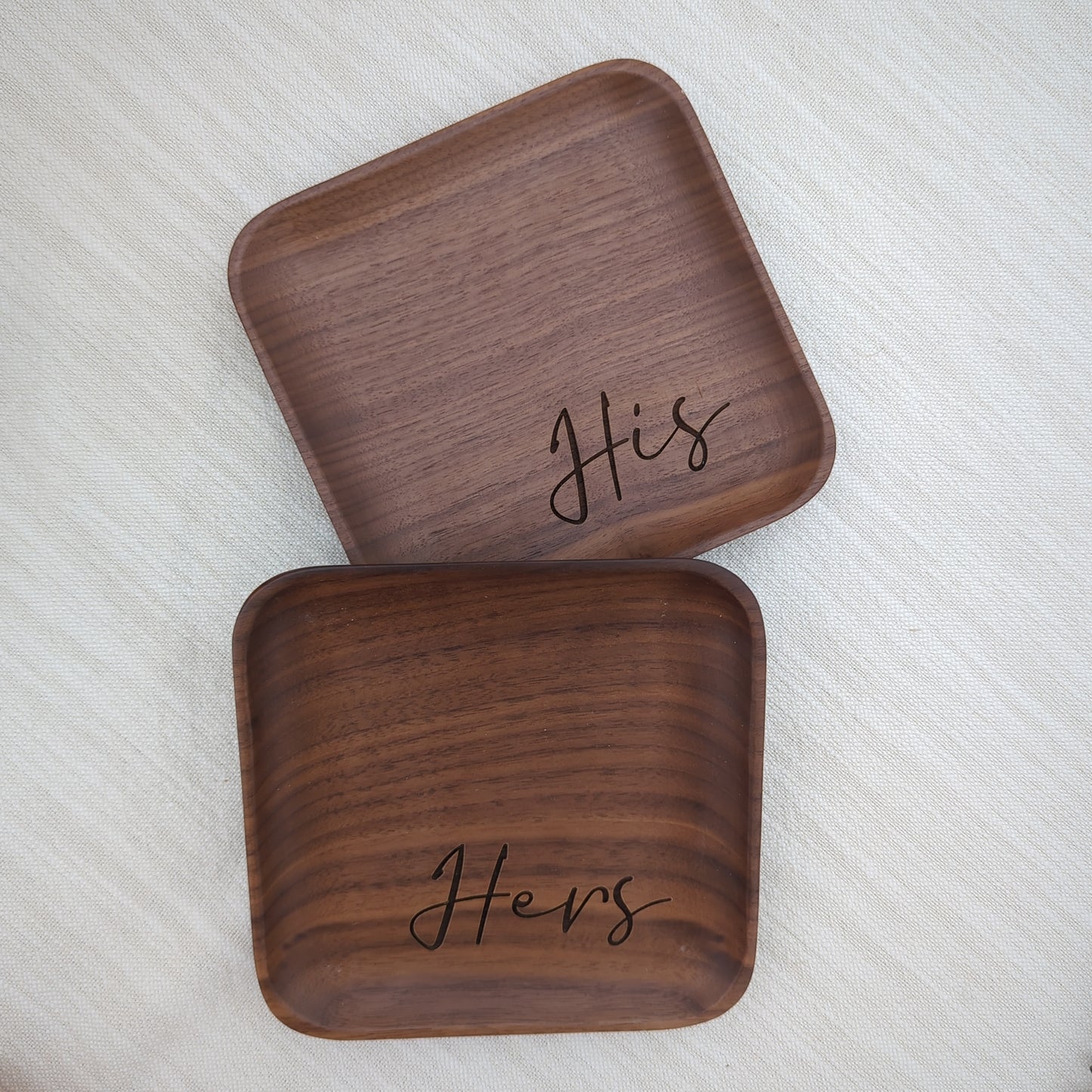 His Hers Set 2 Trinket Tray 6"