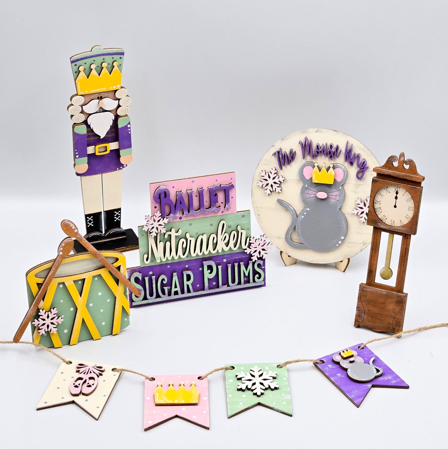 Nutcracker Ballet 6 pc Set for Tiered Tray