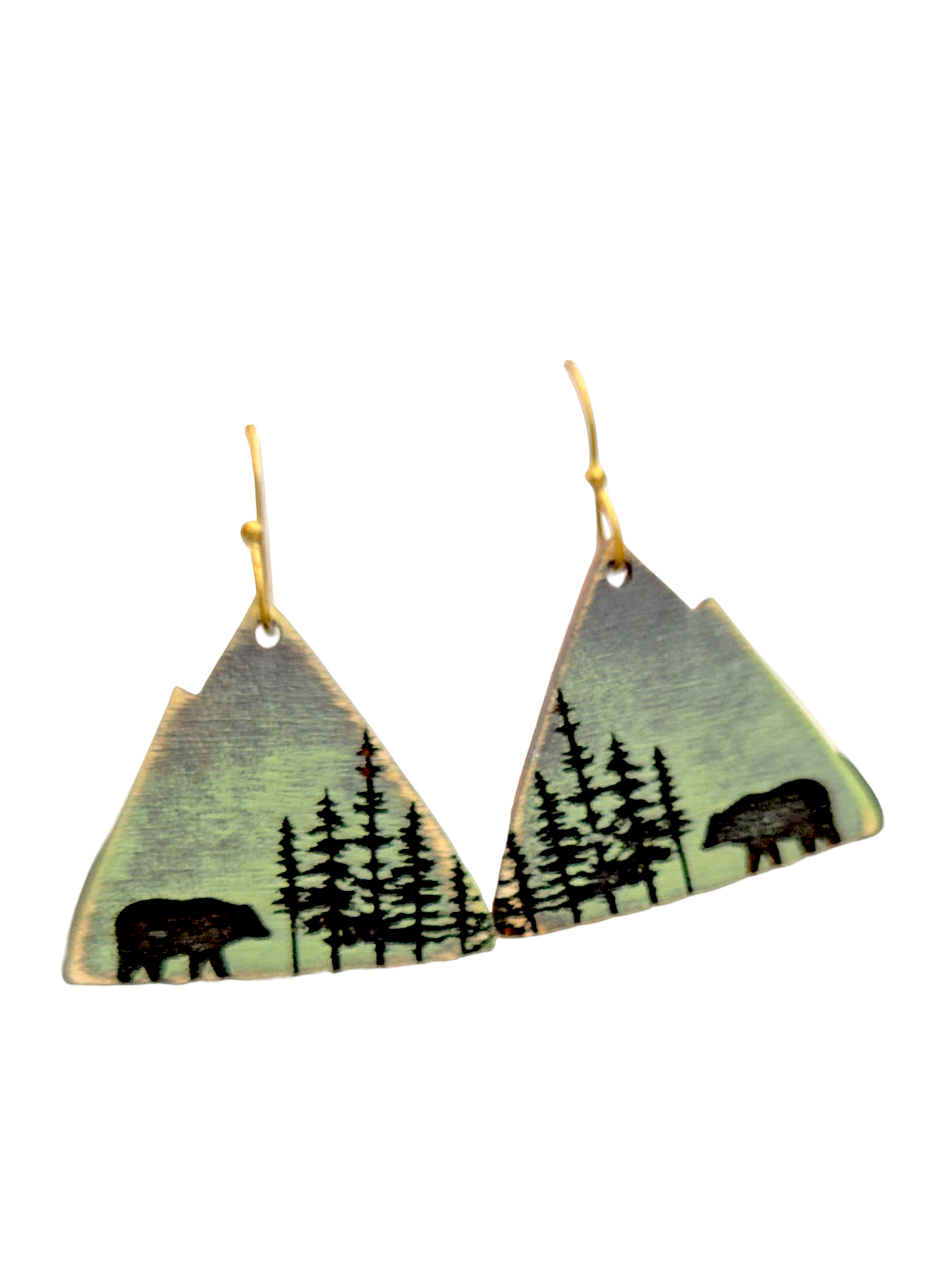 Bear Forest Mountain Dangle Earrings