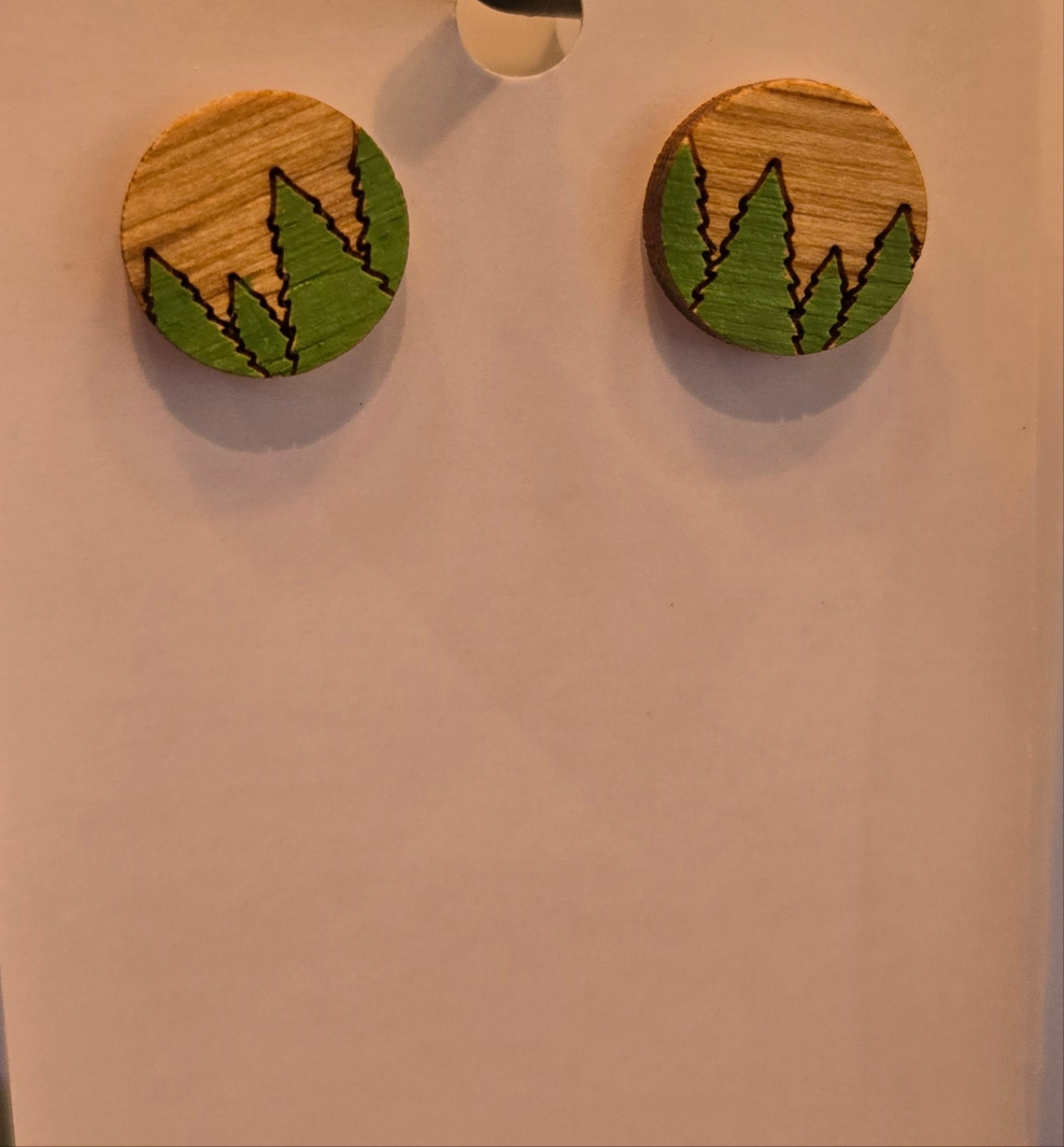 Pine Trees Stud Earrings