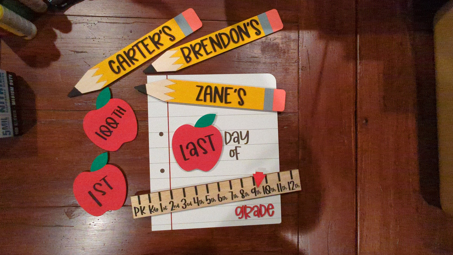 Personalized First/Last Day of School Sign Prop