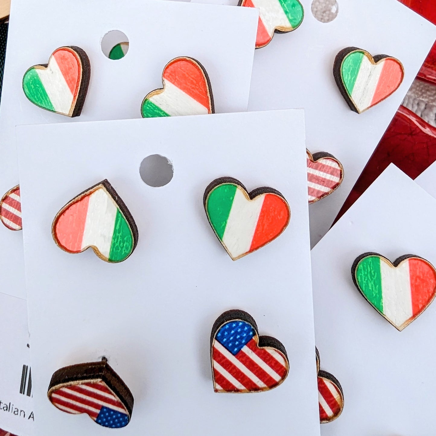 Italian American Stud Earrings