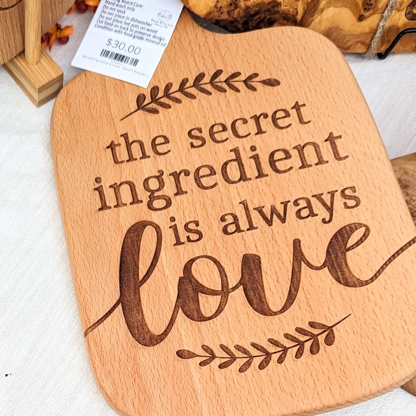Beech Paddle Cutting Board 13"