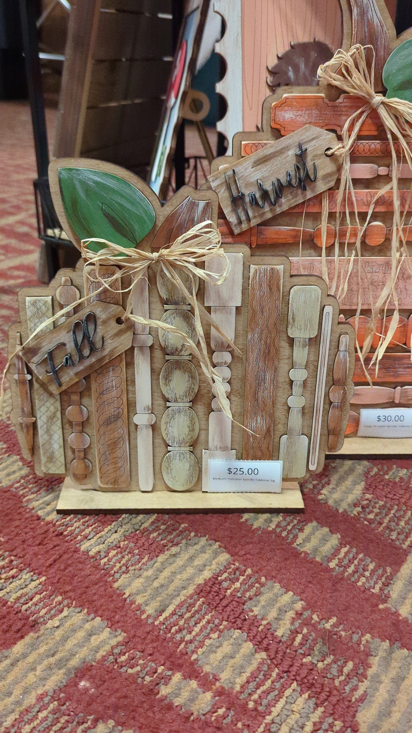 Pumpkin Spindle Tabletop Sign