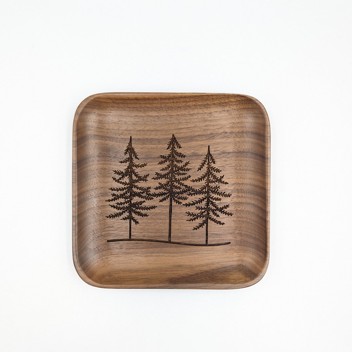 Square Walnut Trinket Tray 6"