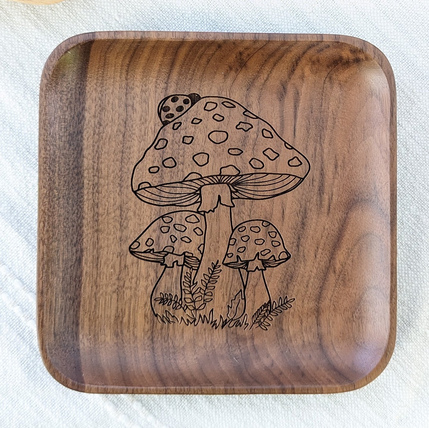 Square Walnut Trinket Tray 6"