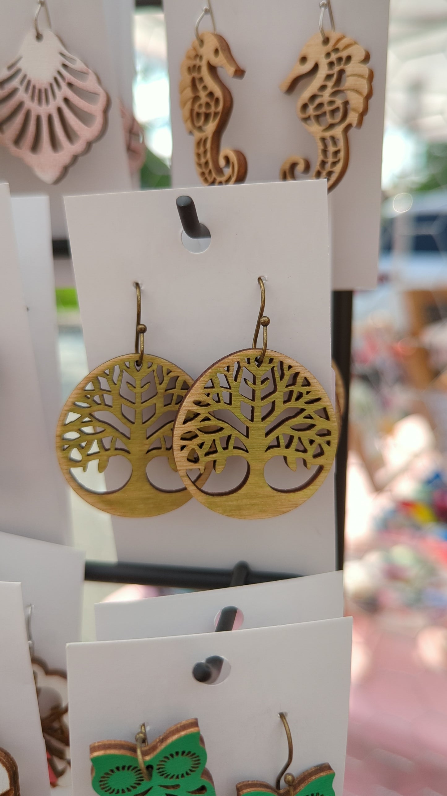 Tree Cutout Oval Earrings