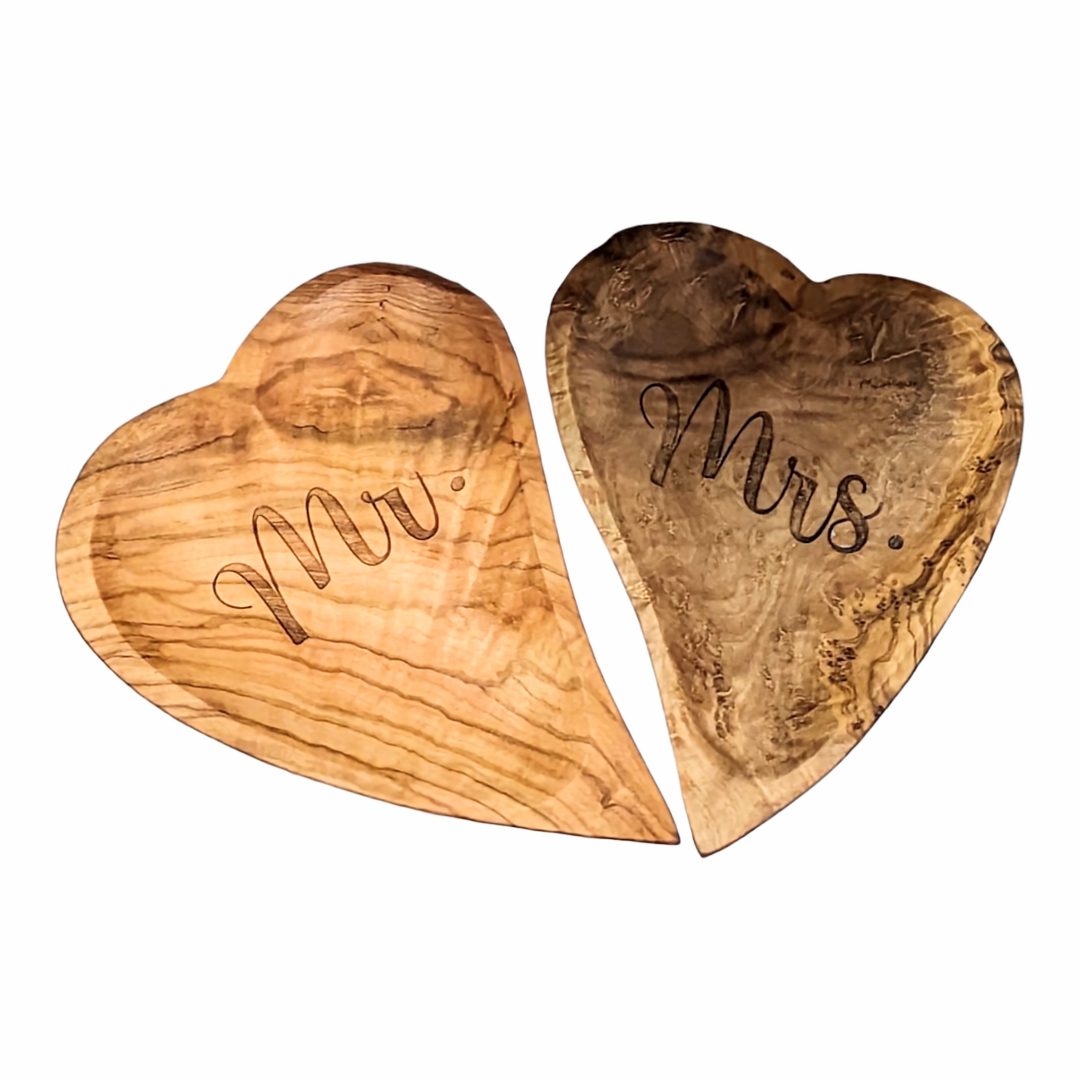 Mr. & Mrs. Hearts Olive Dish Set of 2