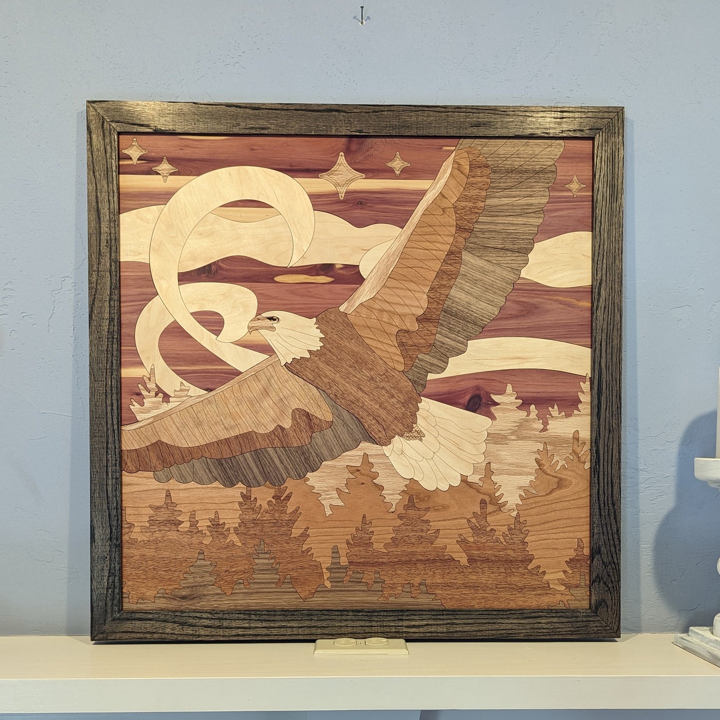 Eagle Soaring 24" Quilt Wooden Art