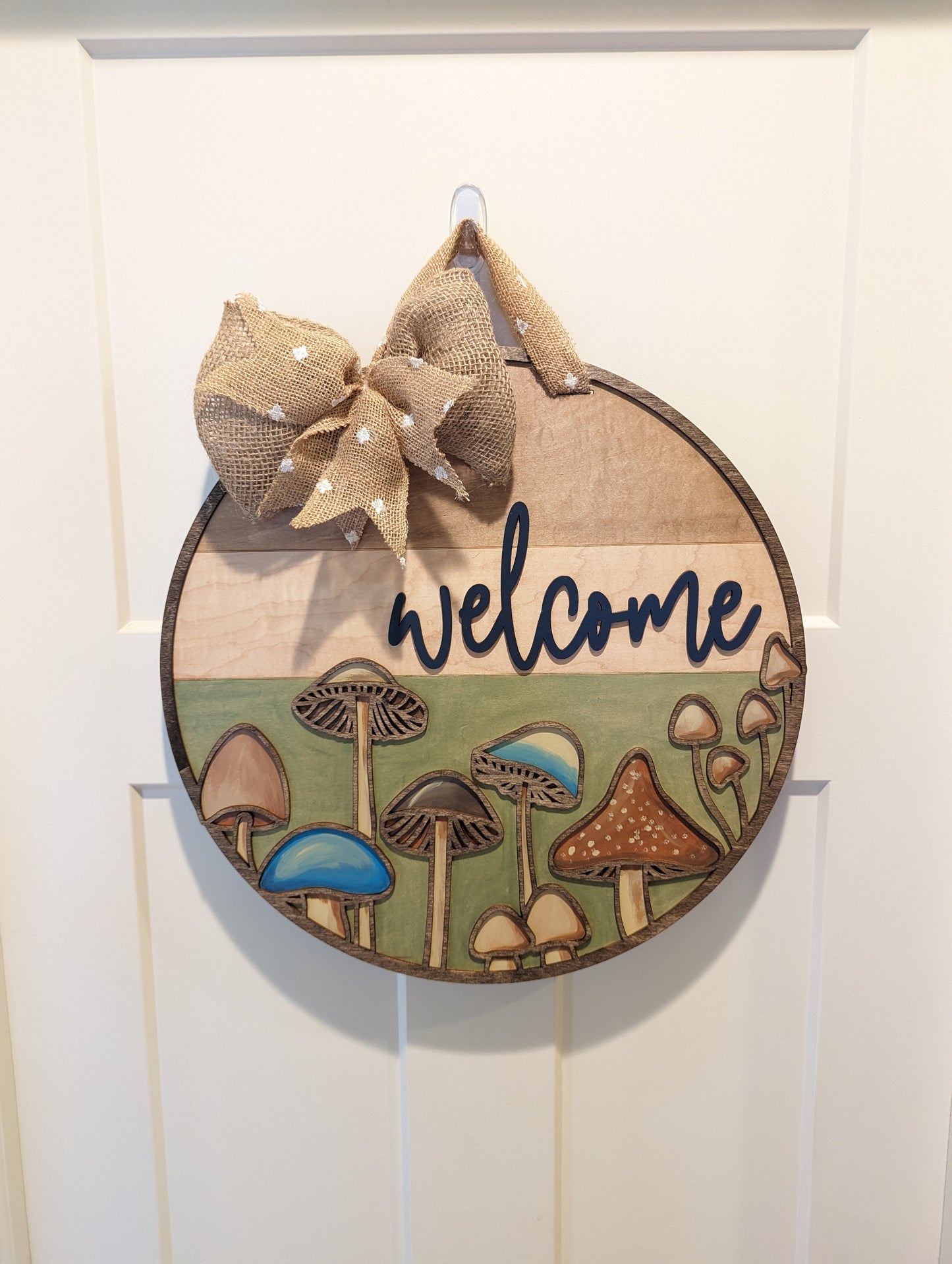Mushrooms Welcome 18" Round Sign
