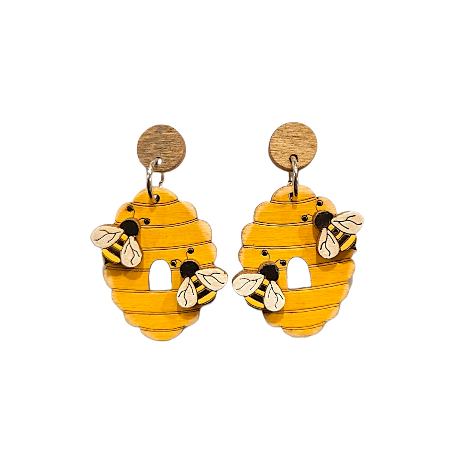 Beehive Bee Earrings