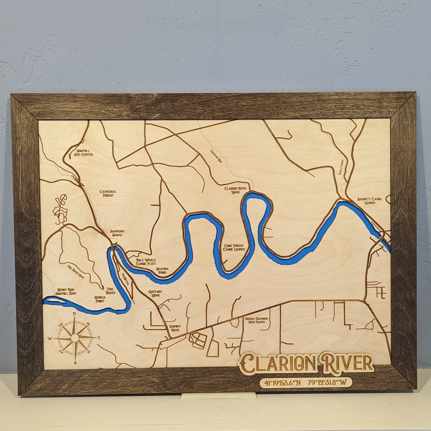 Clarion River Map, Cook Forest State Park