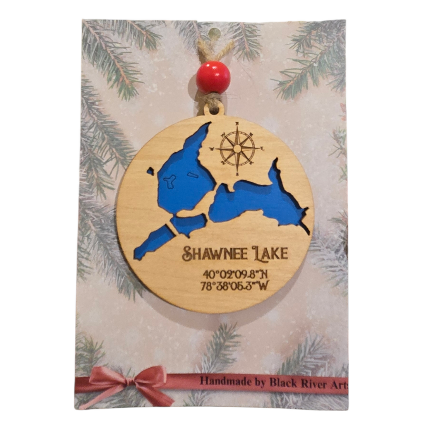 Shawnee Lake PA Map Ornament