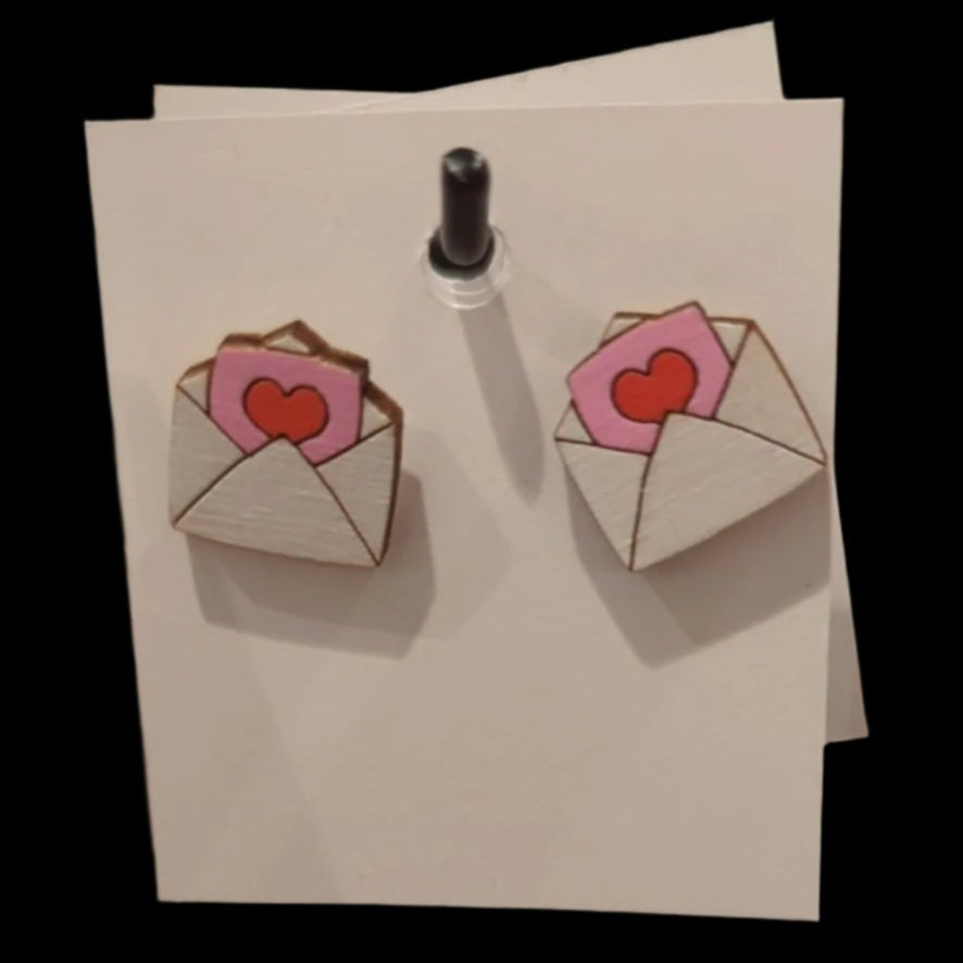 Love Letter Stud Valentine's Day Earrings