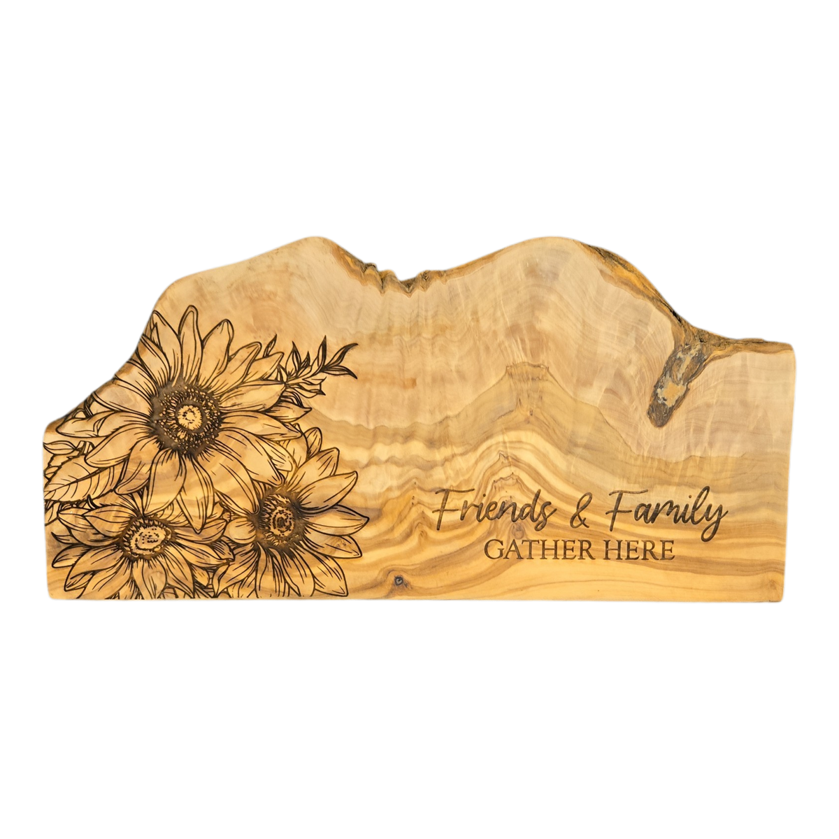 Friends Family Sunflower, Olive Wood, Charcuterie Board