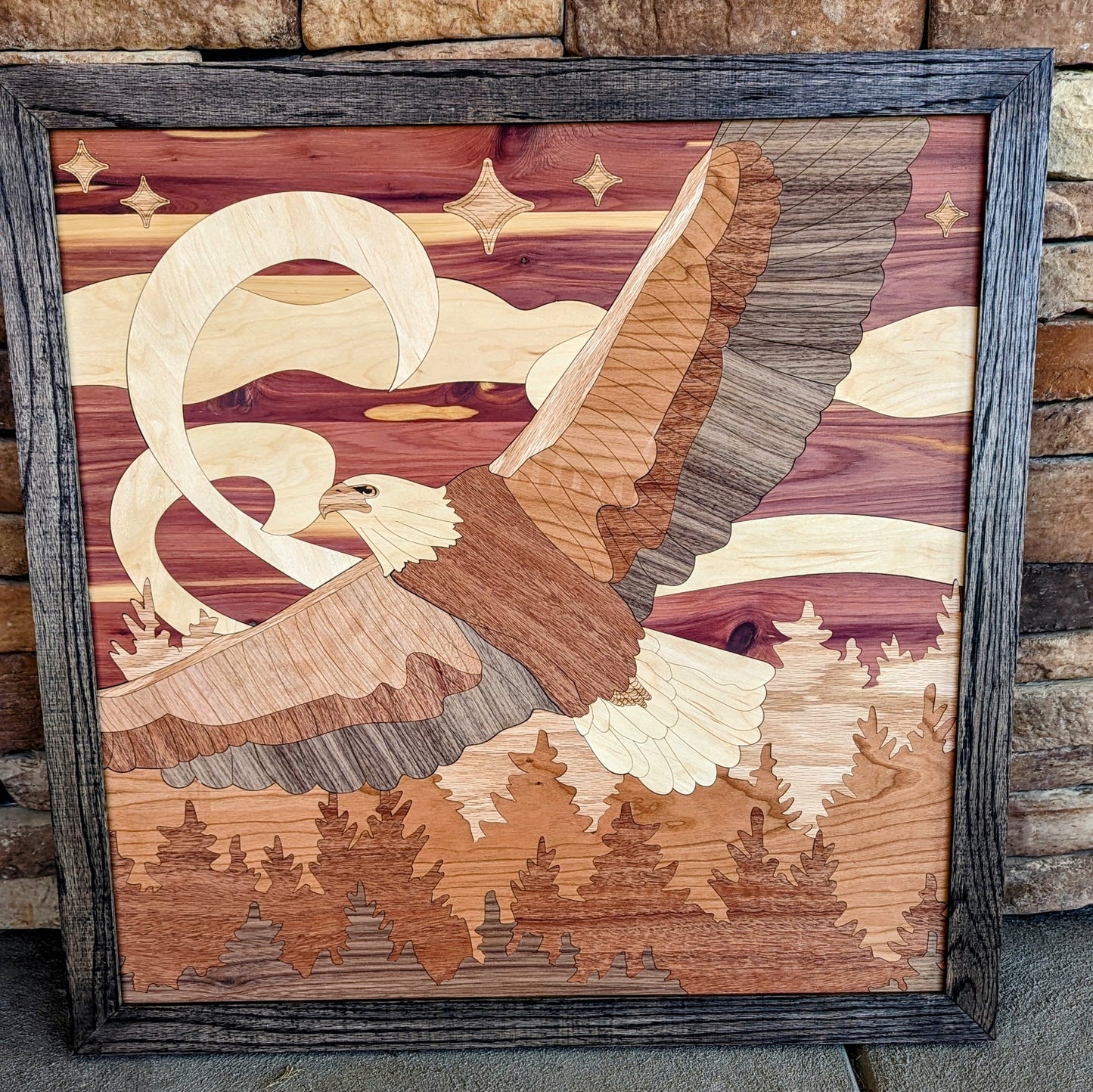 Eagle Soaring 24" Quilt Wooden Art