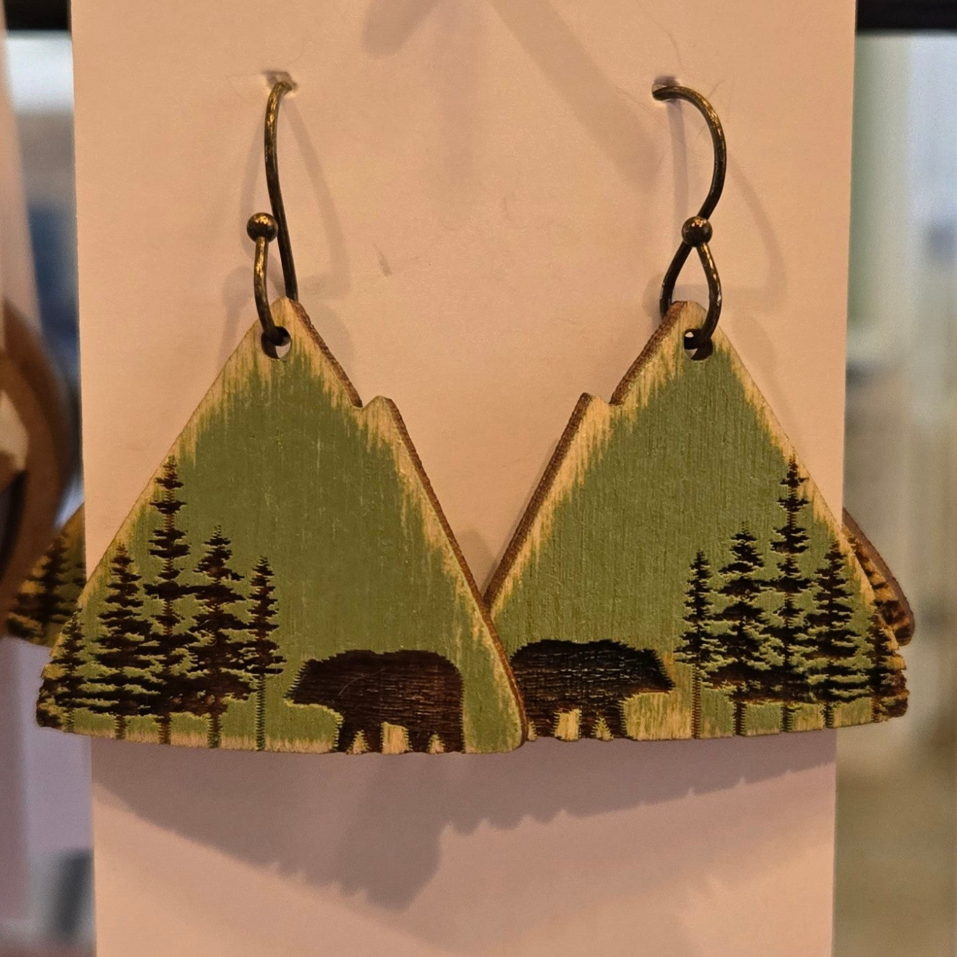 Bear Forest Mountain Dangle Earrings
