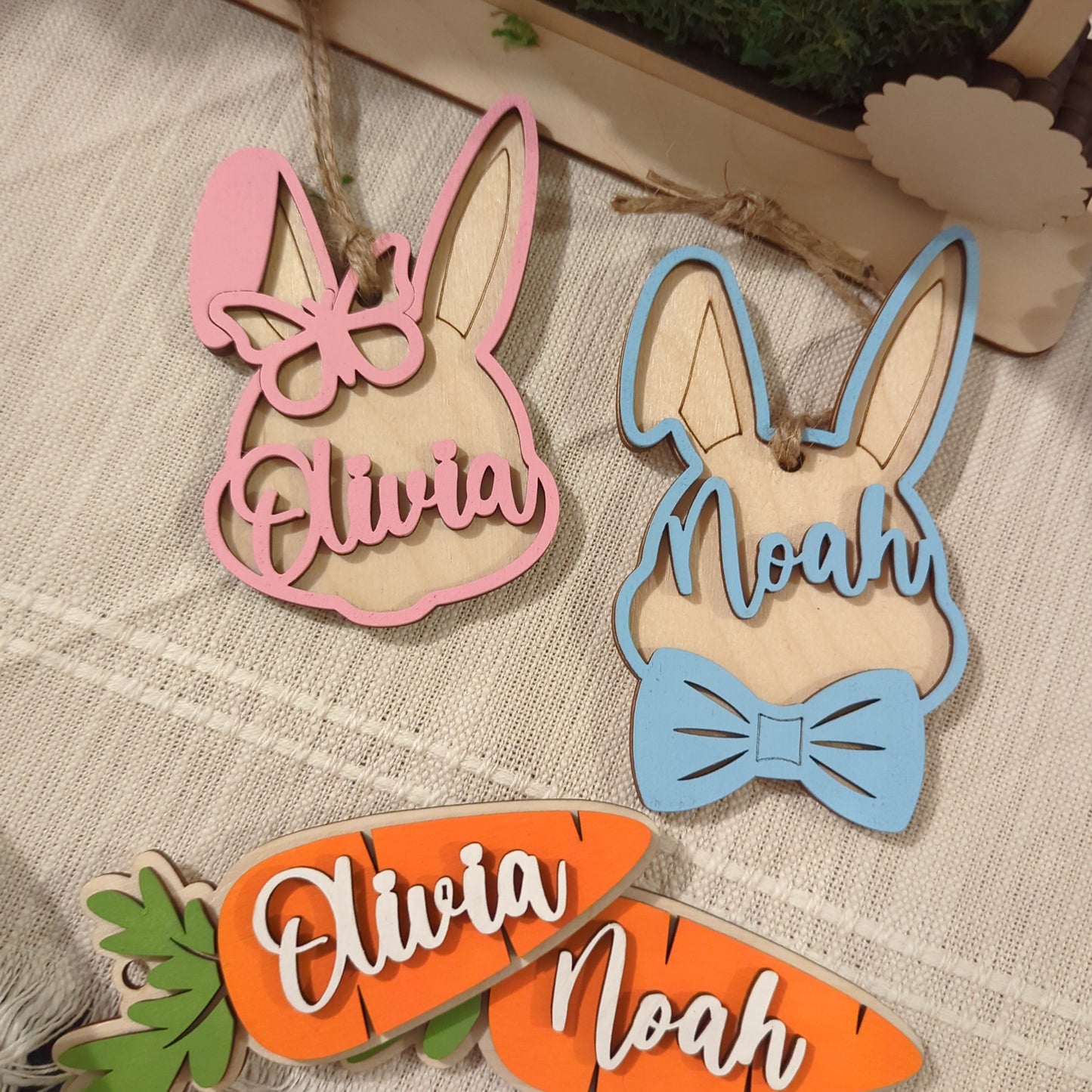 Bunny Easter Basket Name Tag