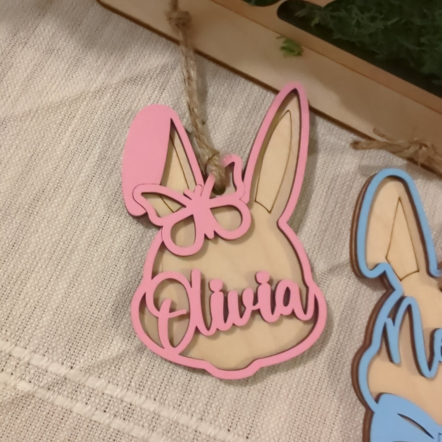 Bunny Easter Basket Name Tag