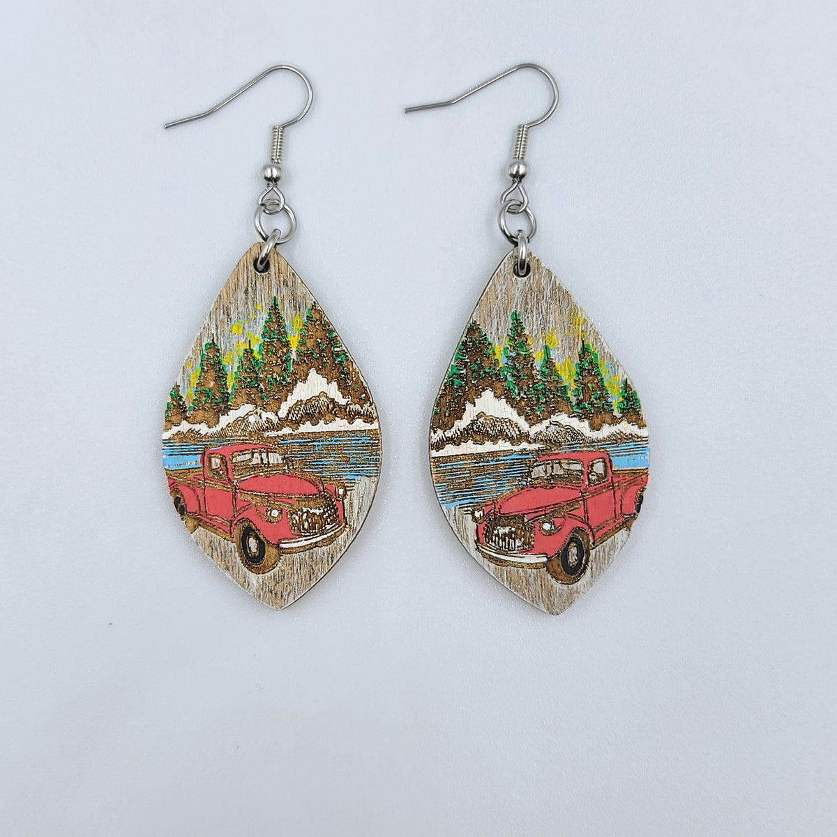 Red Truck Teardrop Earrings