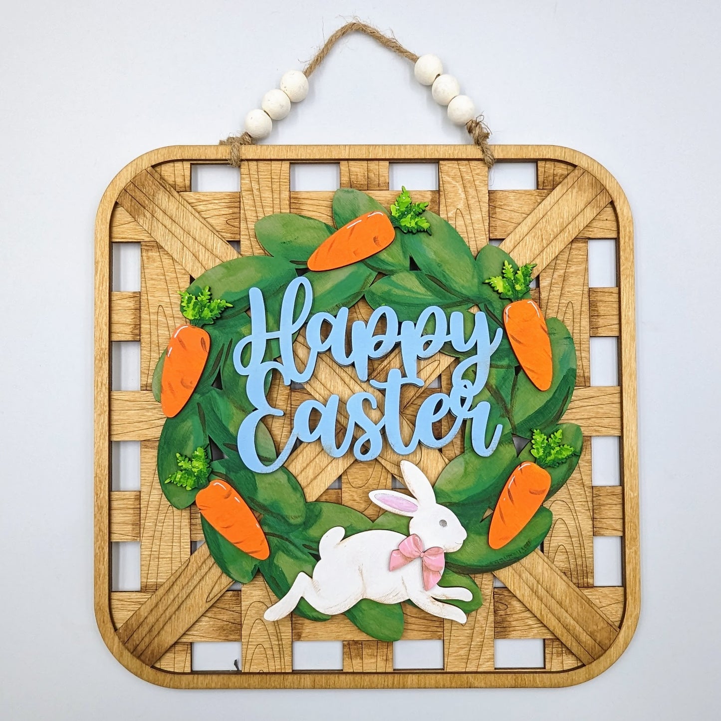 Happy Easter Wreath Tobacco Basket