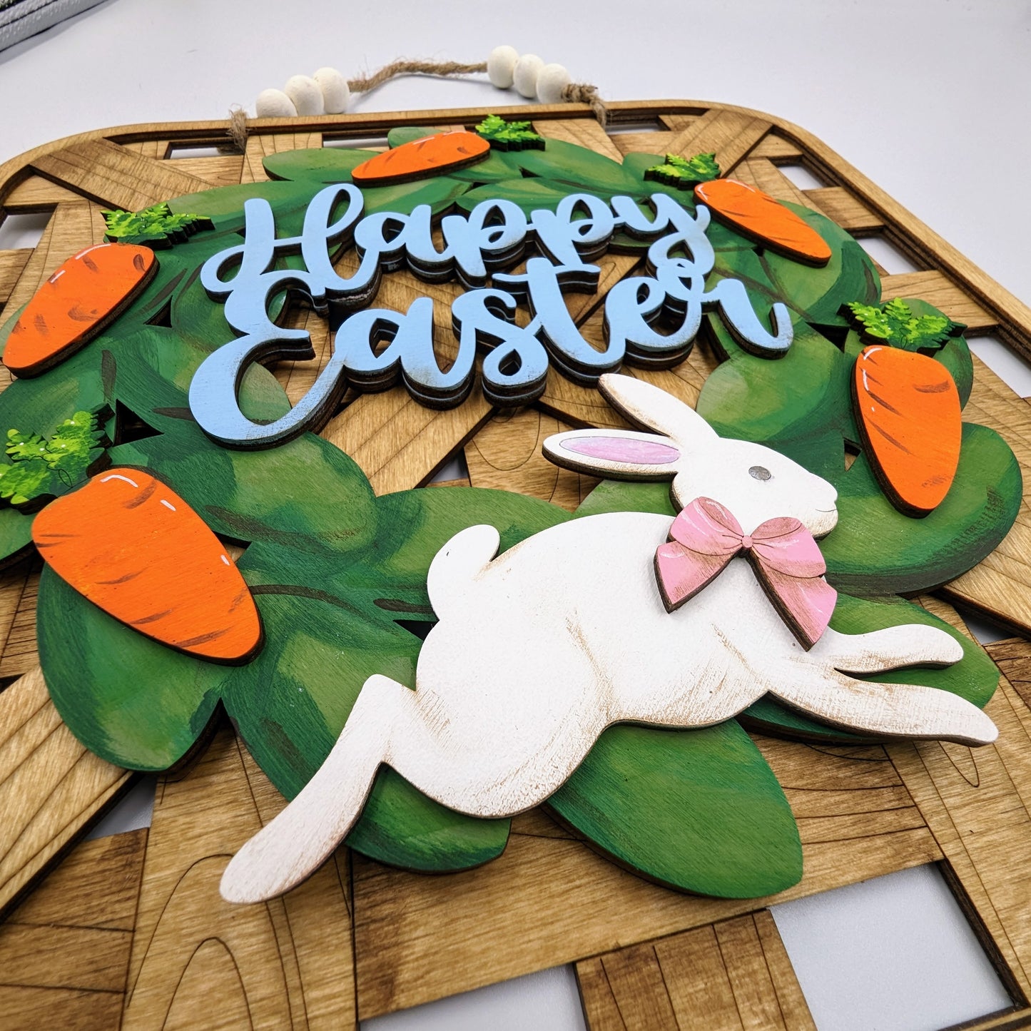 Happy Easter Wreath Tobacco Basket