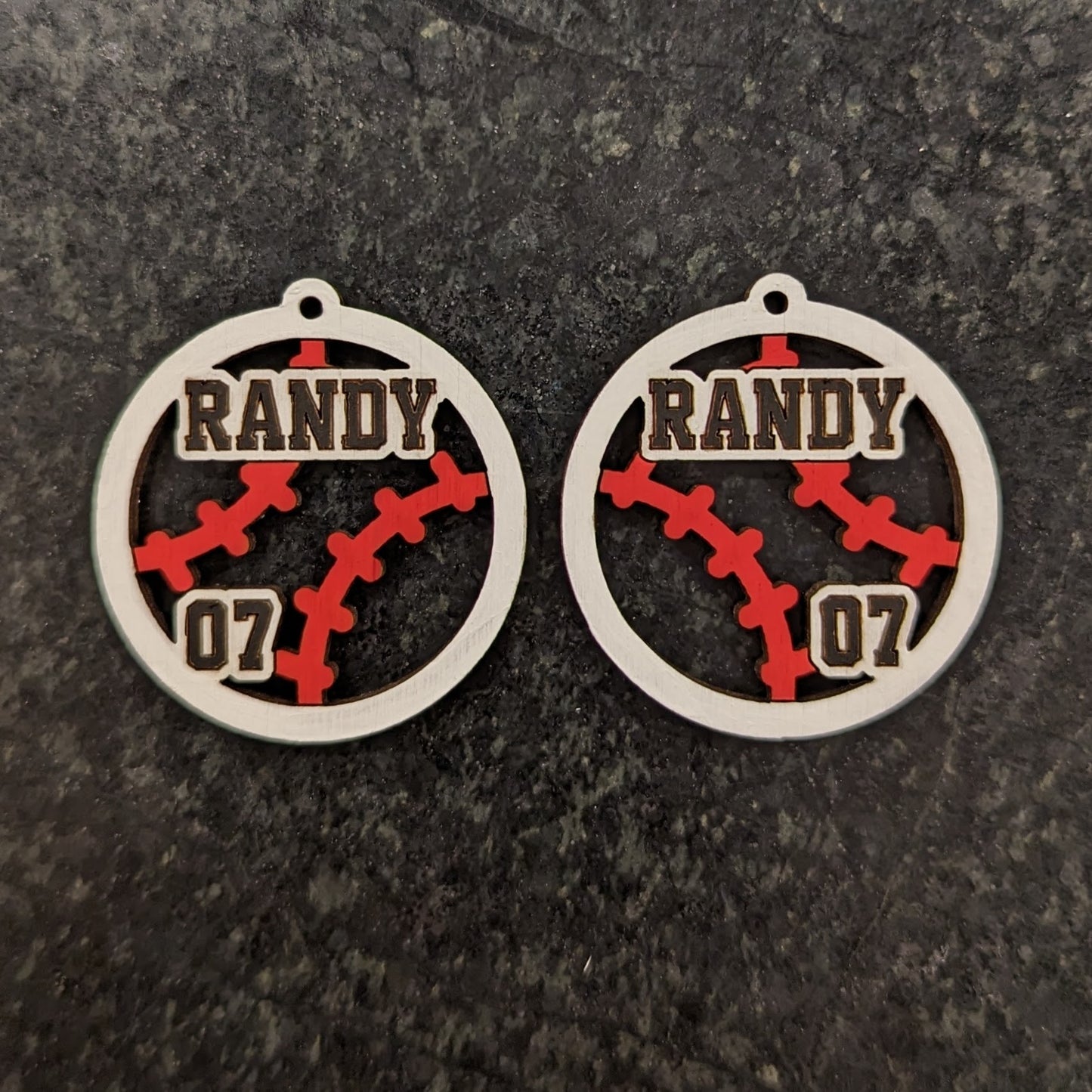 Personalized Baseball Earrings