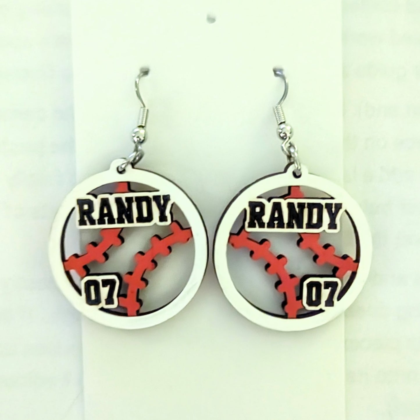 Personalized Baseball Earrings