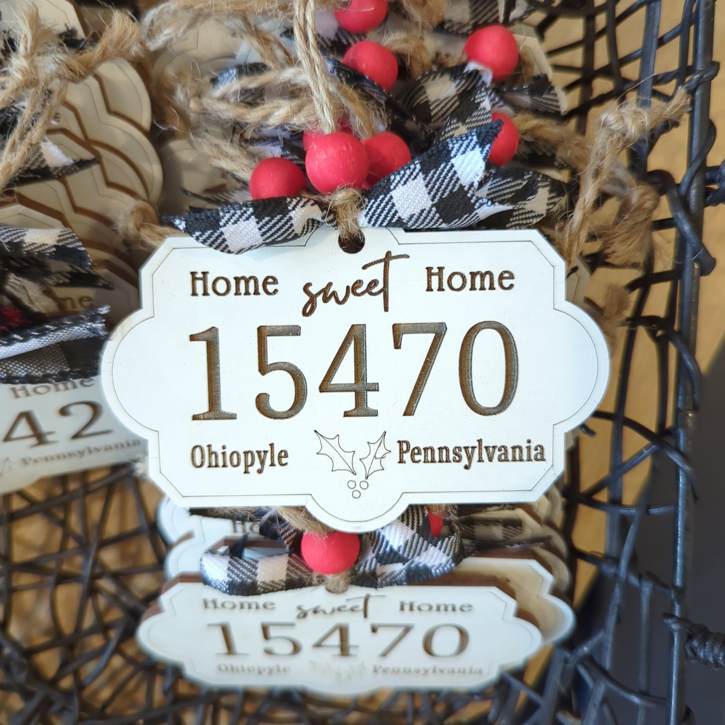 Zip Code Ornament, Home Sweet Home