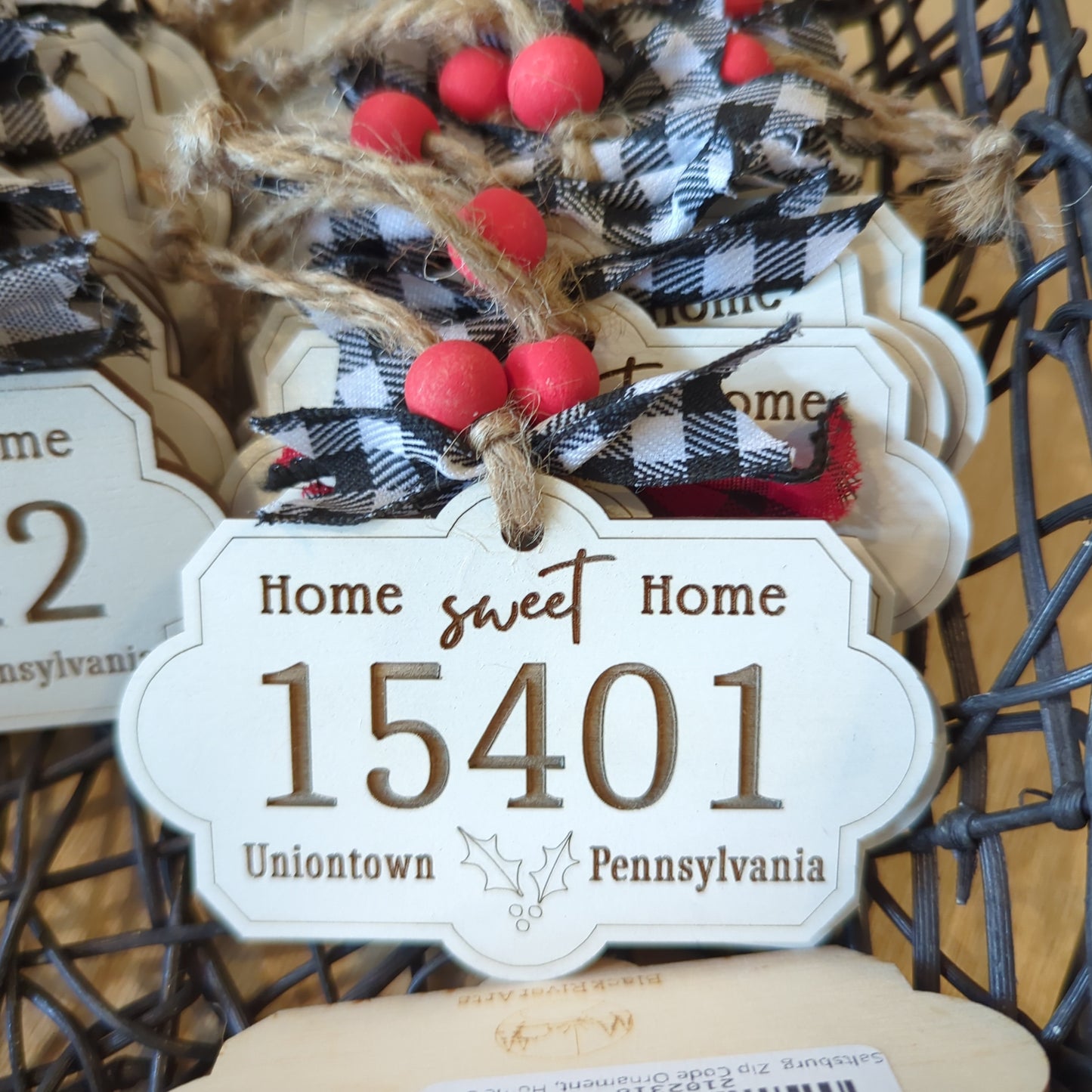 Zip Code Ornament, Home Sweet Home