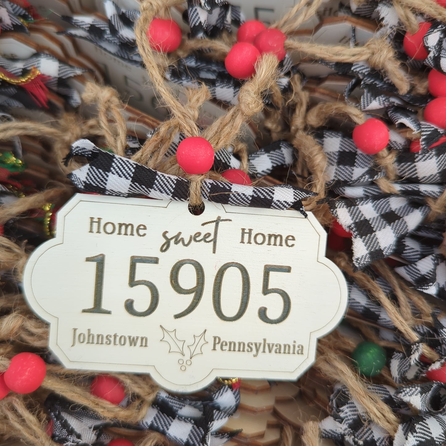 Zip Code Ornament, Home Sweet Home