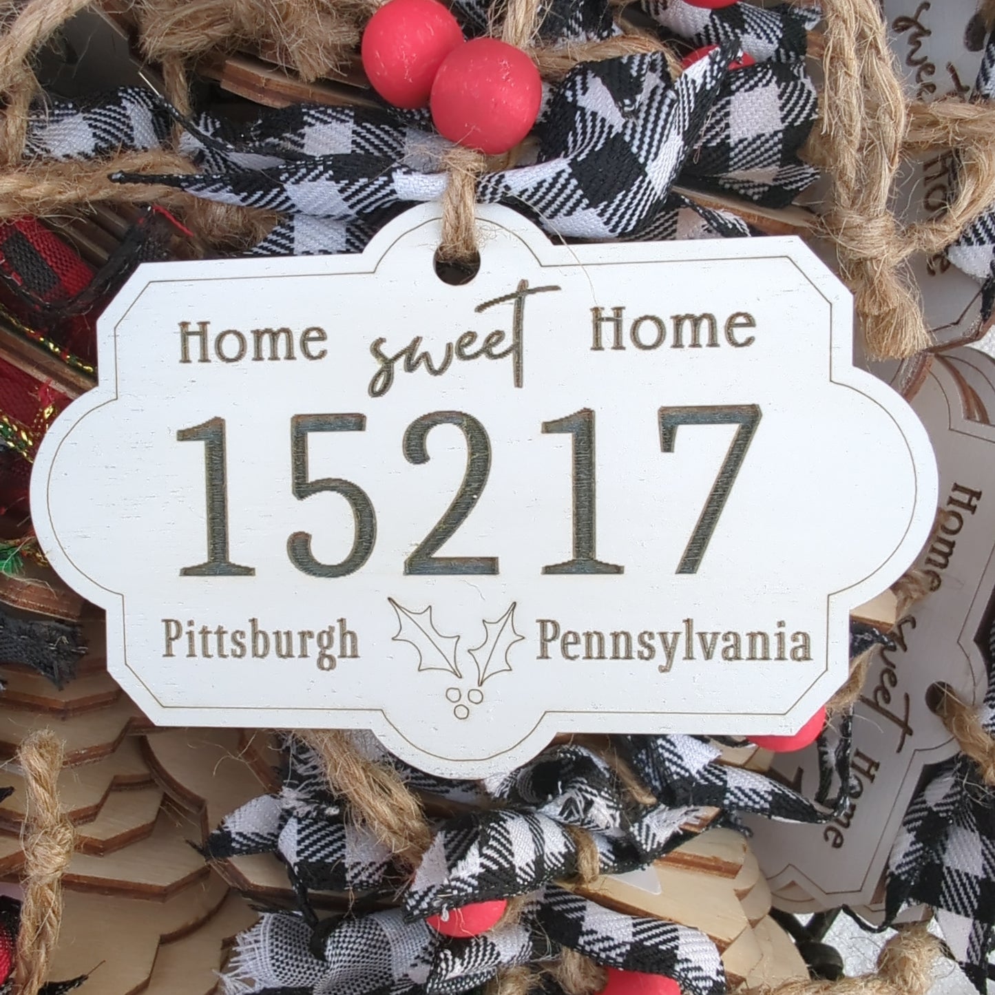 Zip Code Ornament, Home Sweet Home