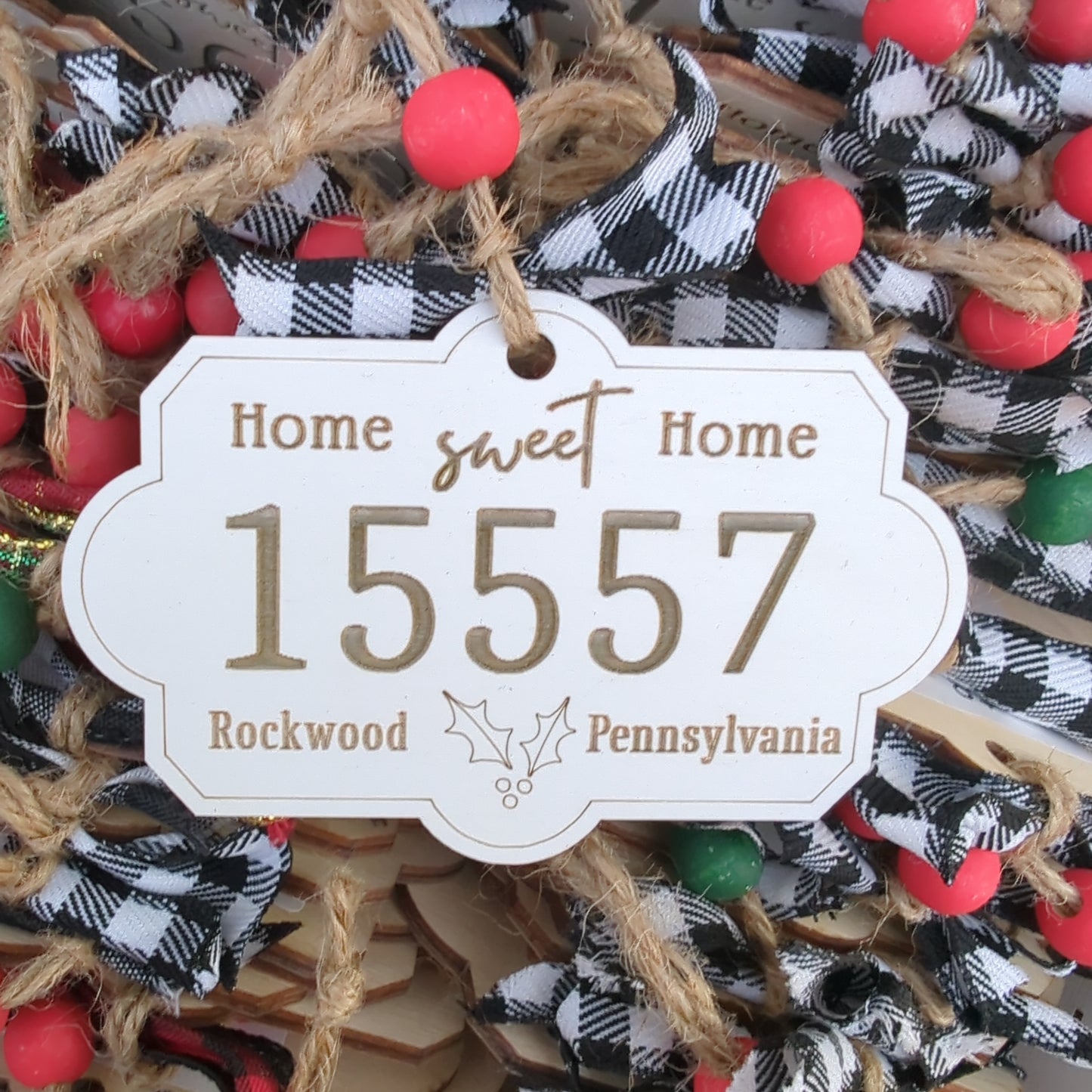 Zip Code Ornament, Home Sweet Home