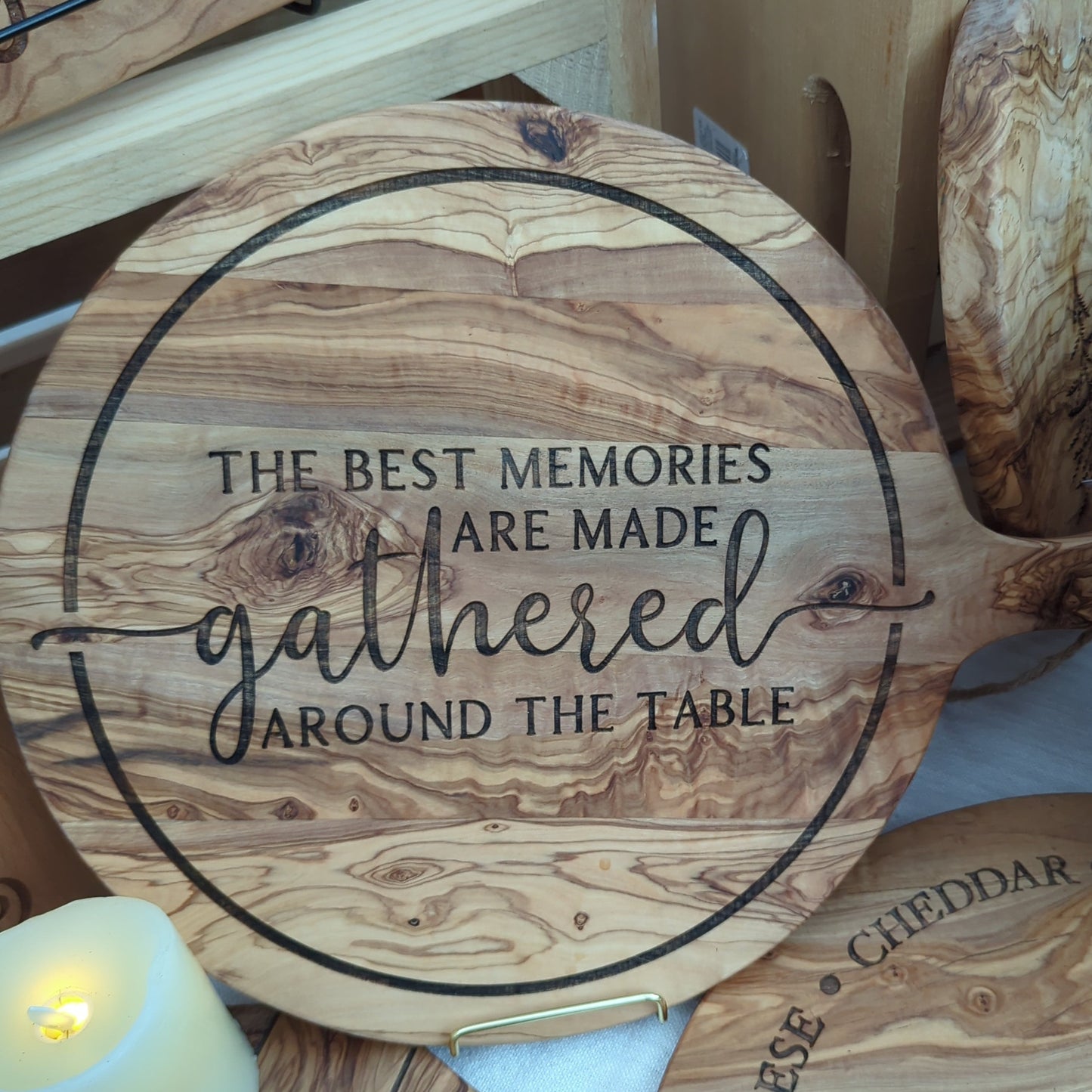 Best Memories Olive Wood Charcuterie Board
