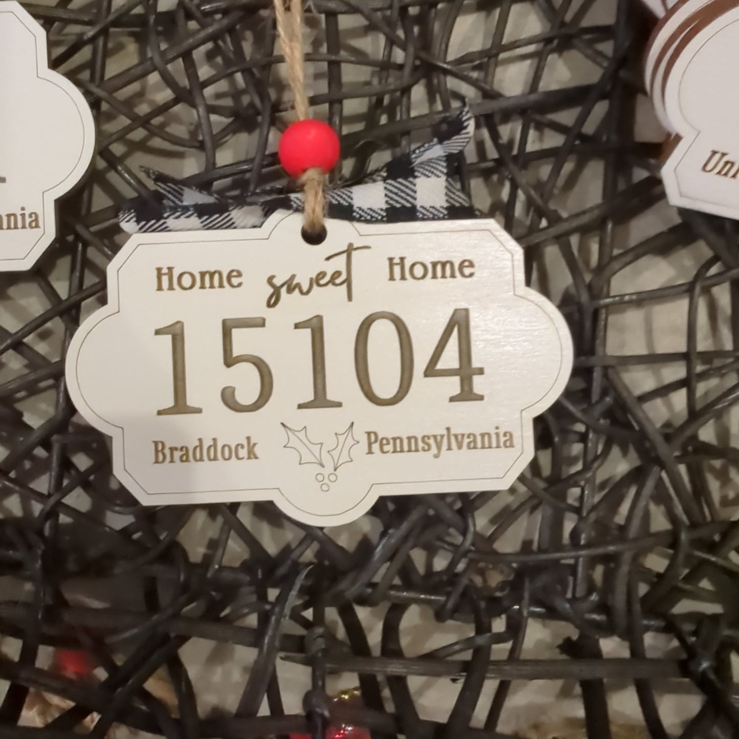 Zip Code Ornament, Home Sweet Home