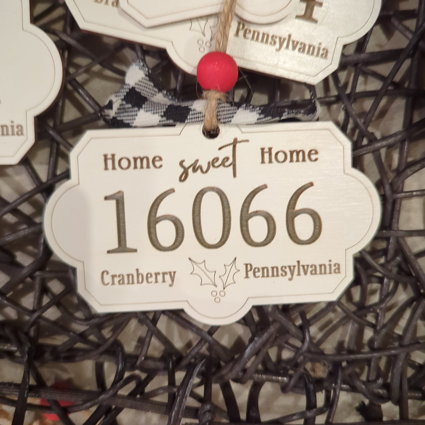 Zip Code Ornament, Home Sweet Home