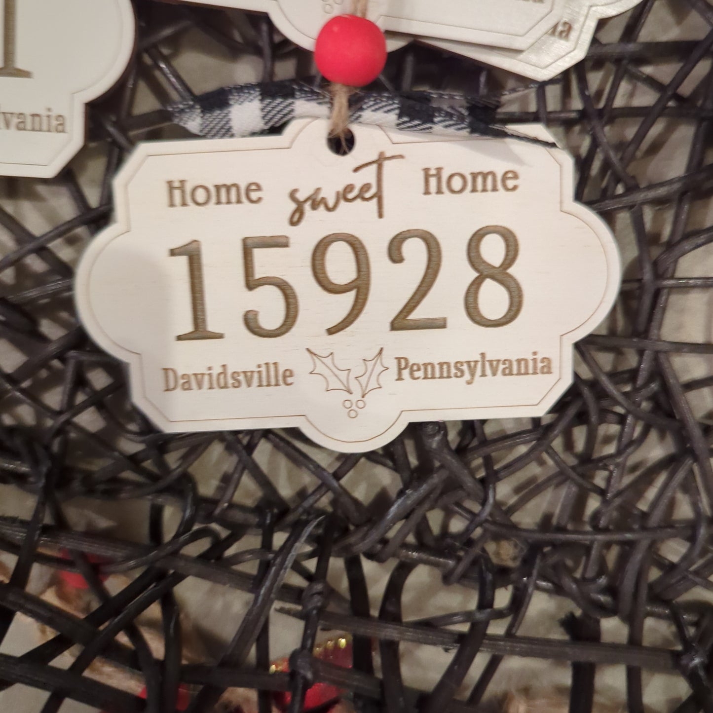 Zip Code Ornament, Home Sweet Home