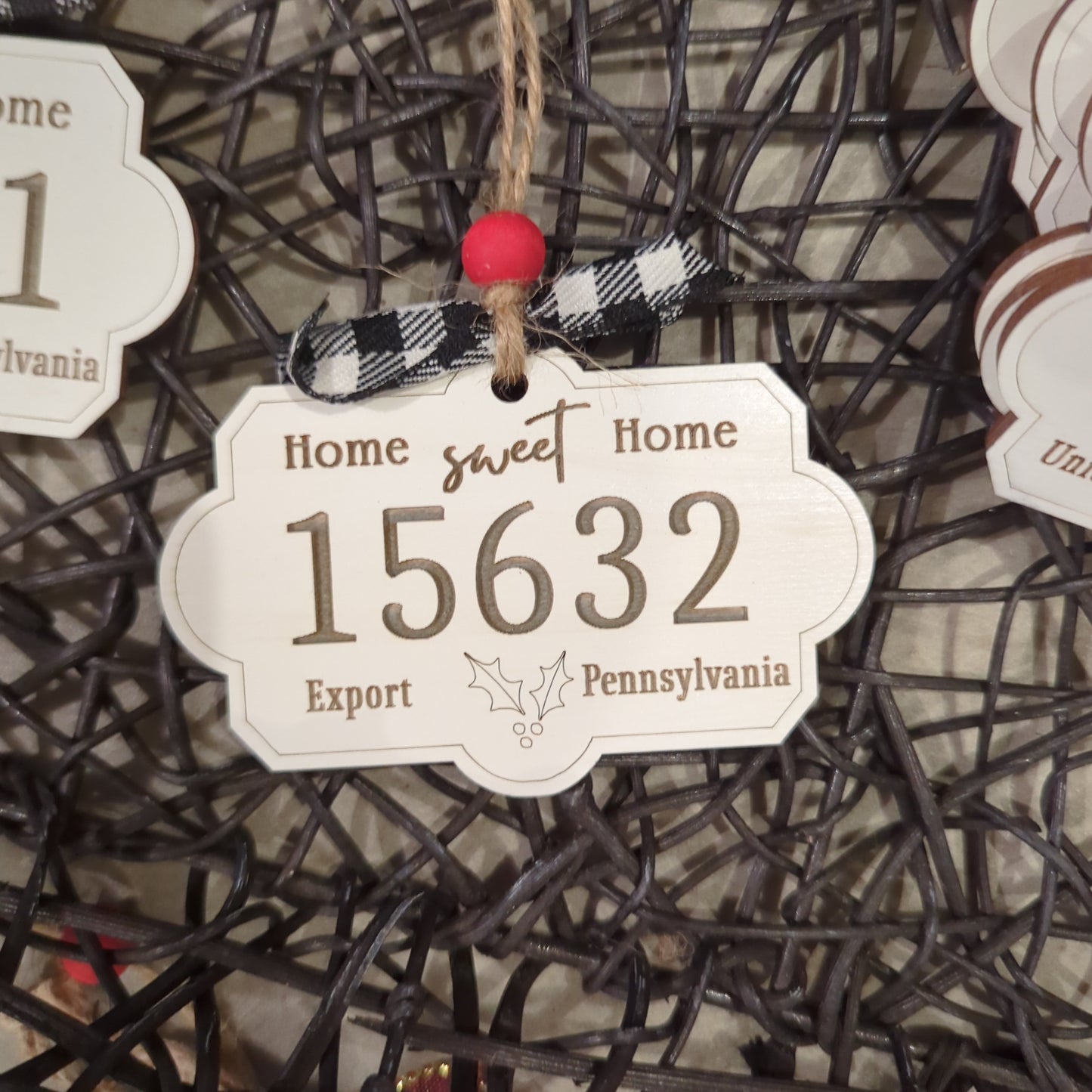 Zip Code Ornament, Home Sweet Home