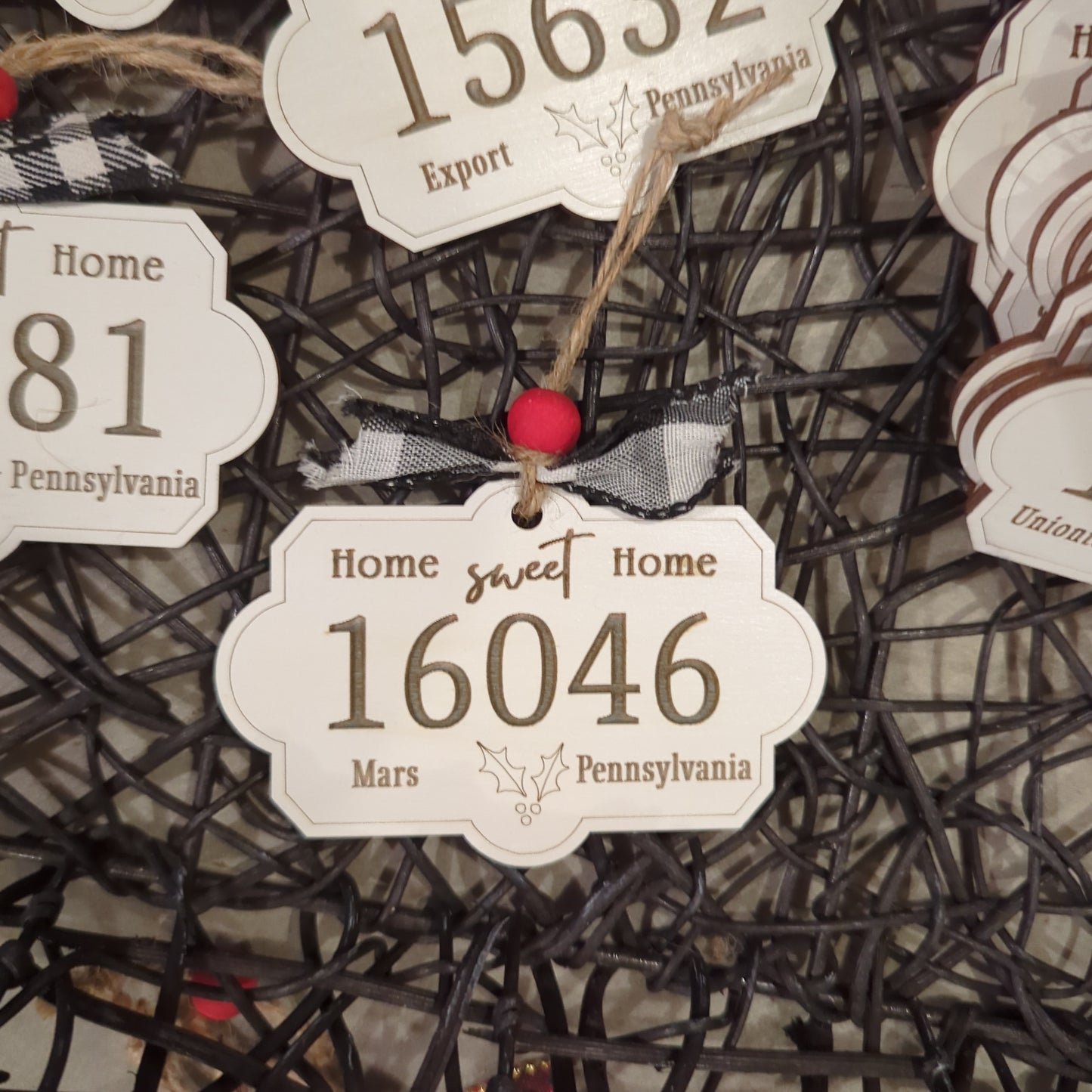 Zip Code Ornament, Home Sweet Home