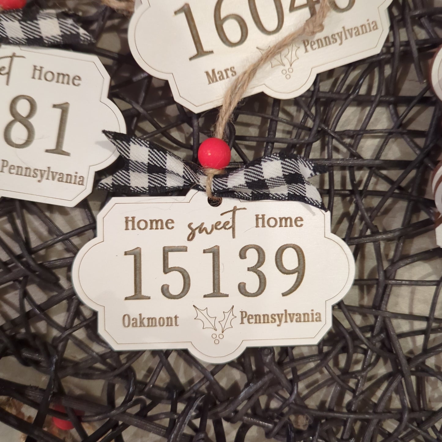 Zip Code Ornament, Home Sweet Home