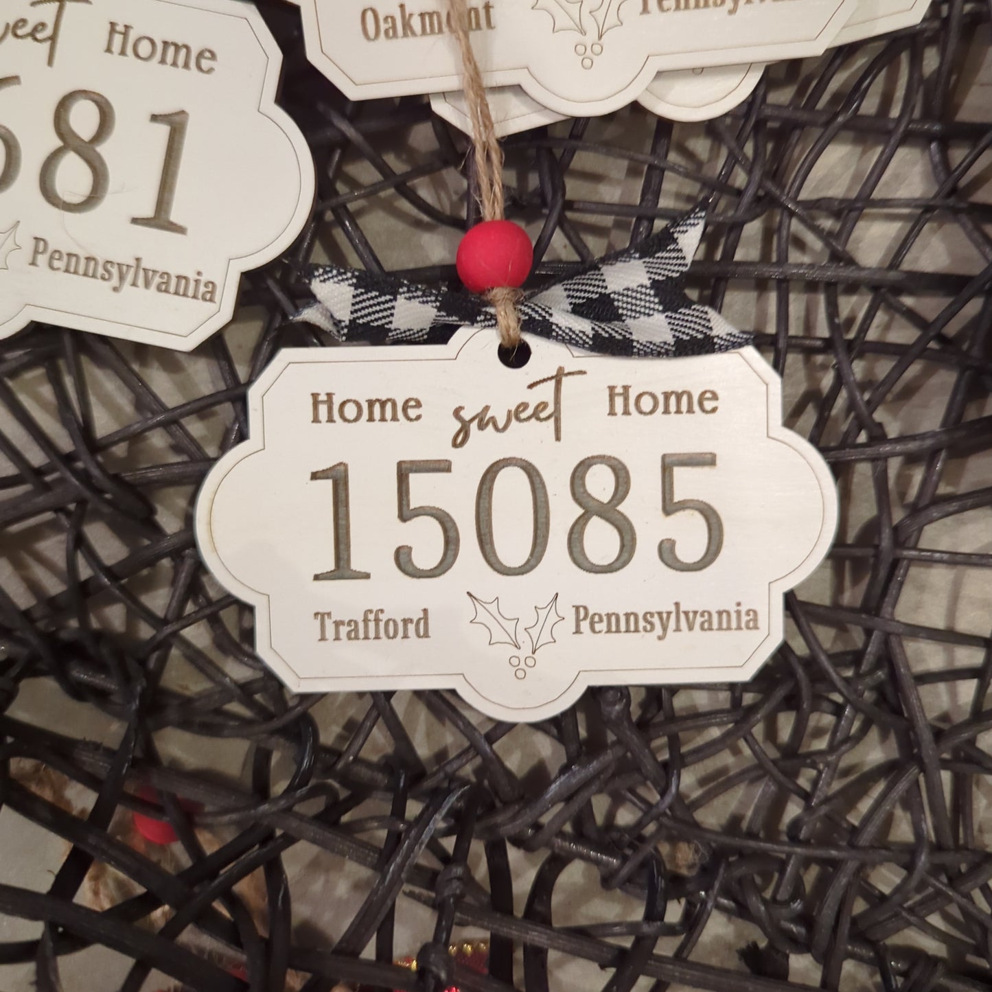 Zip Code Ornament, Home Sweet Home