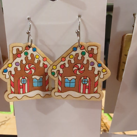 Gingerbread House Dangle Earrings