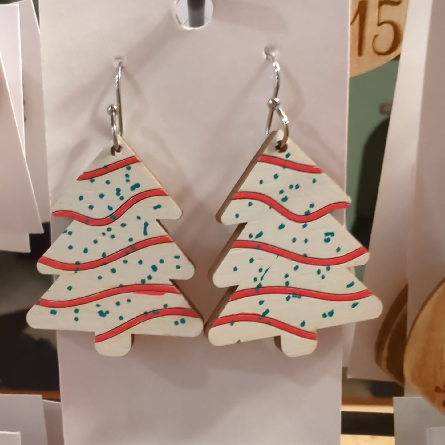Christmas Tree Snack Cake Dangle Earrings