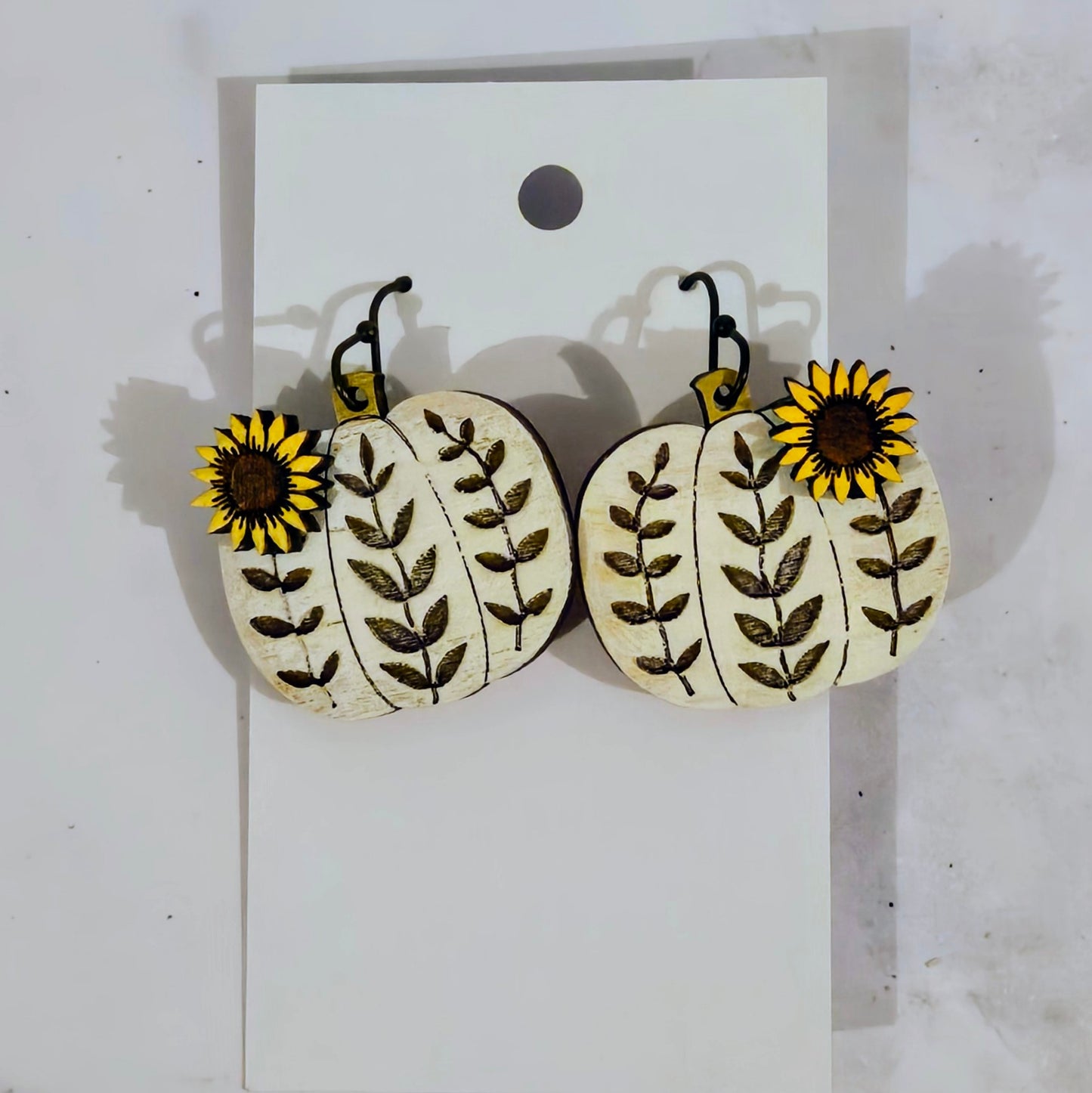 Pumpkin with Sunflower Dangle Earring