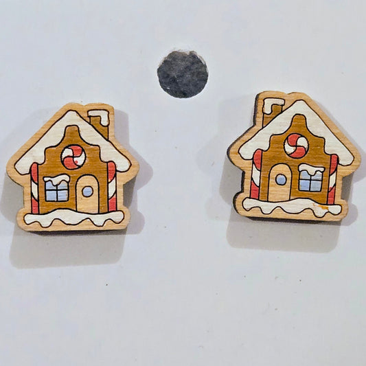 Gingerbread House Stud Earrings