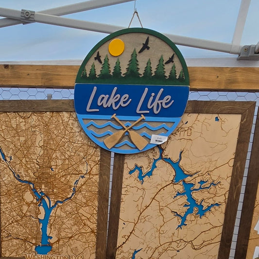 Lake Life, 15" Round Sign