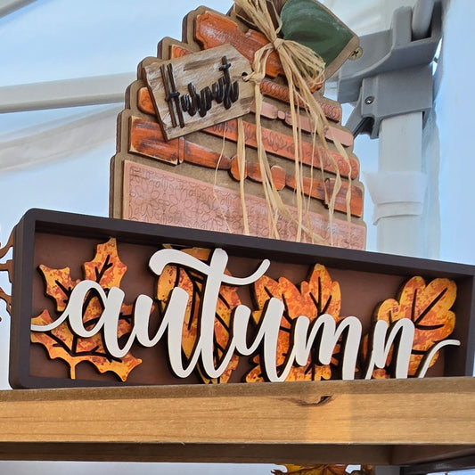 Autumn Leaves Shelf Sign