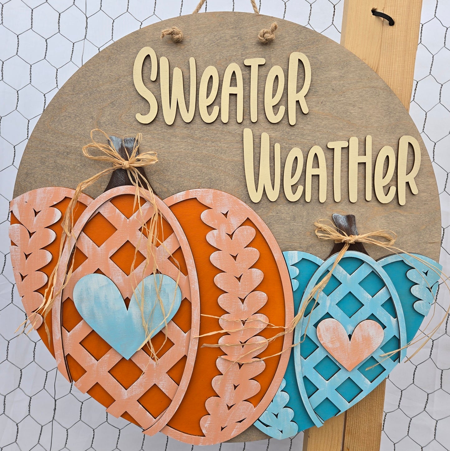 Sweater Weather Round Sign, 18"