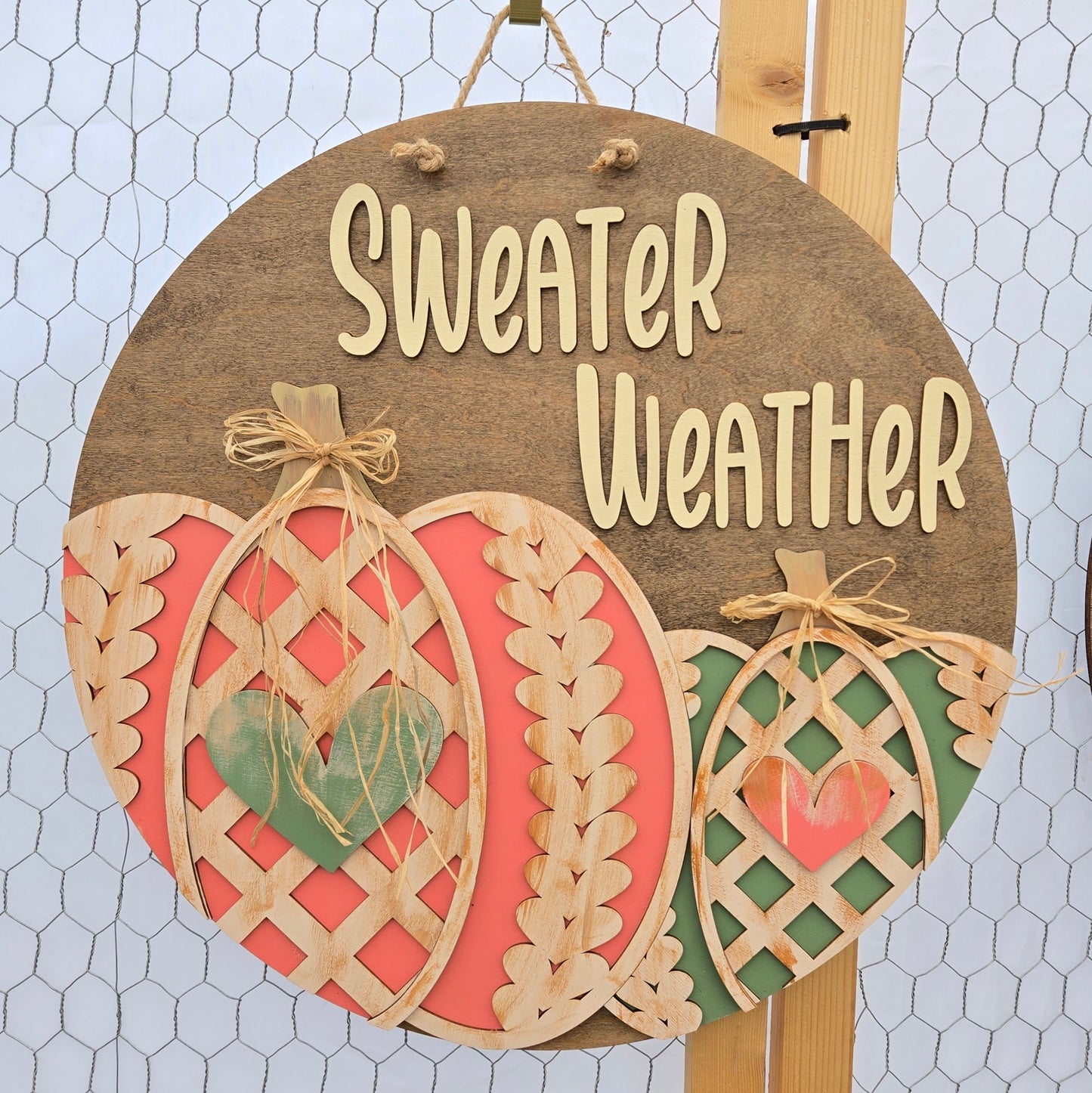 Sweater Weather Round Sign, 18"